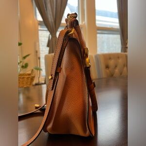 Chloe Marcie Medium Double Carry Satchel Bag in Grained Leather